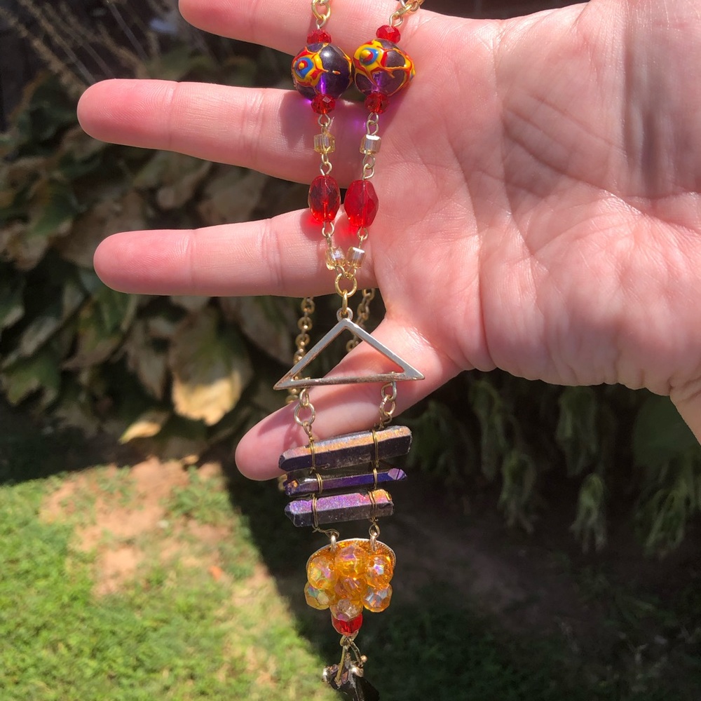 Upcycled necklace from new and old vintage jewelry